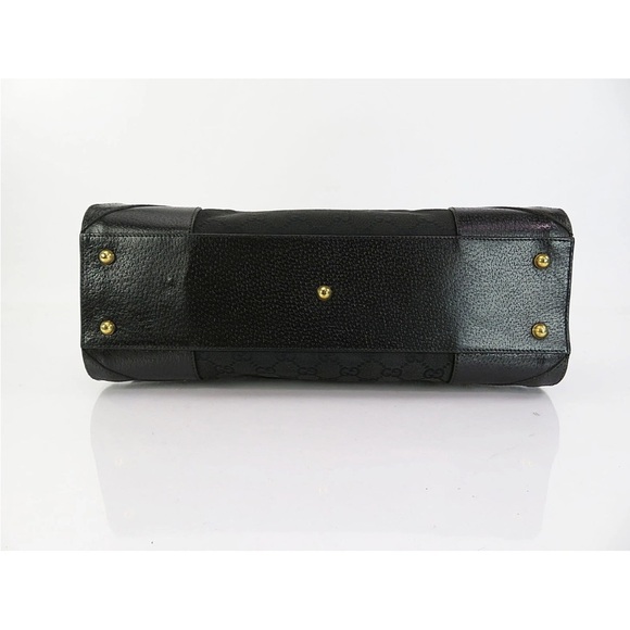 Gucci Black Patterned Handbag with Gold Details - Picture 4 of 14